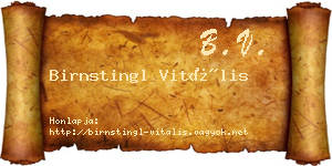 Birnstingl Vitális névjegykártya